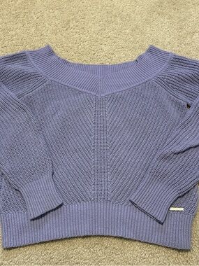 Abercrombie & Fitch Women’s Purple Knit Off-Shoulder Sweater